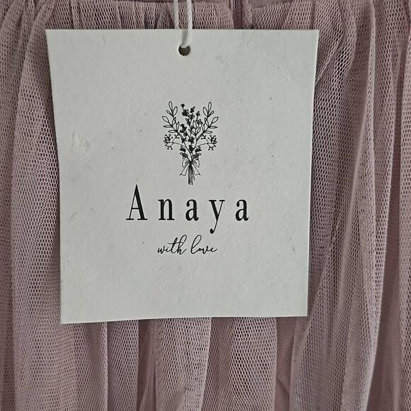 NWT, Anaya with love, bridesmaids dress. Taupe Blush. Tulle flutter sleeves. Siz - Picture 6 of 10